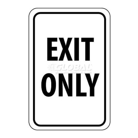 National Marker Co NMC Traffic Sign, Exit Only, 18in X 12in, White/Black TM76G